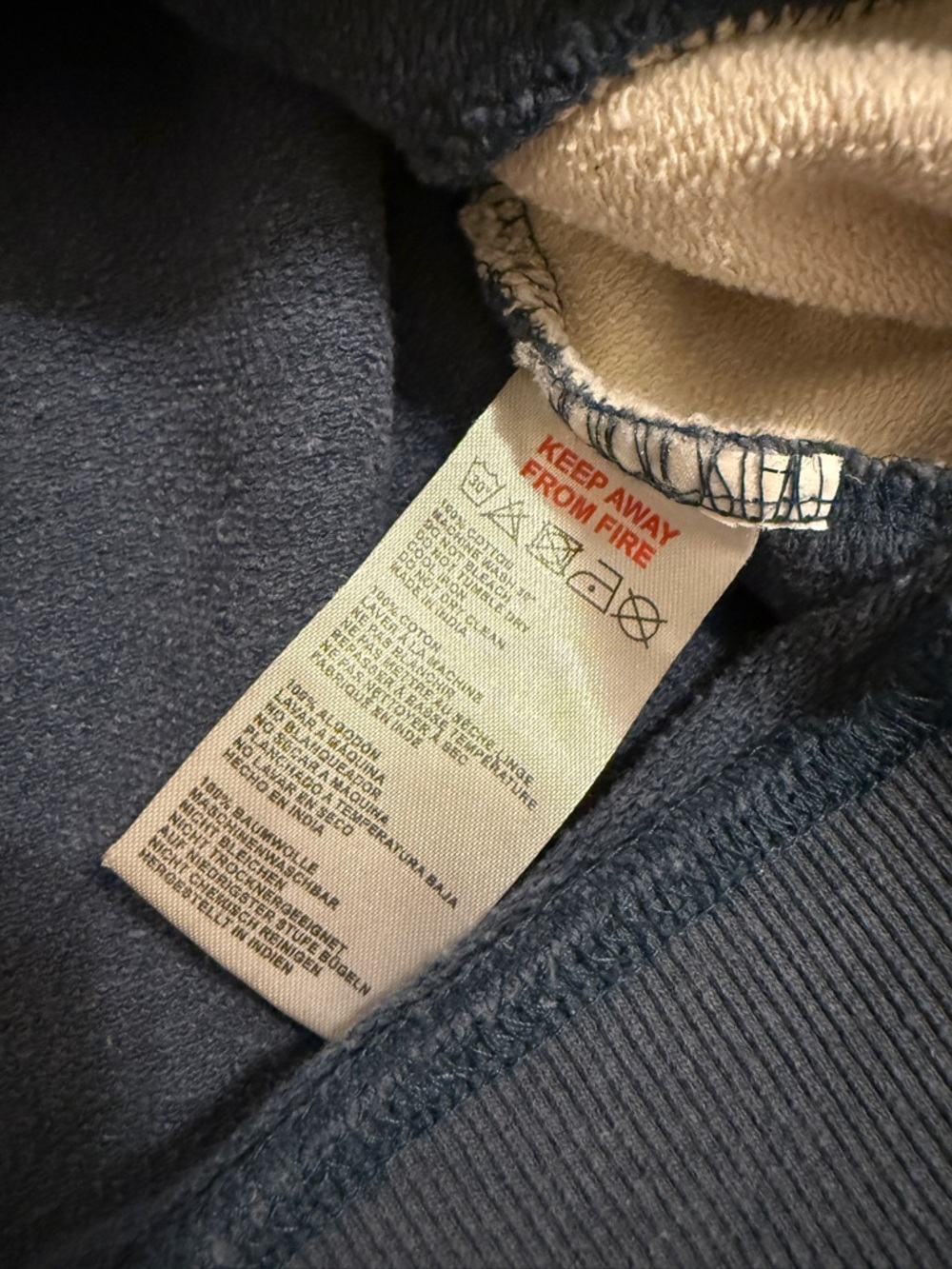 Men's Navy and Cream Zip-Neck Pullover Sweater urban outfitters - Picture 5 of 9